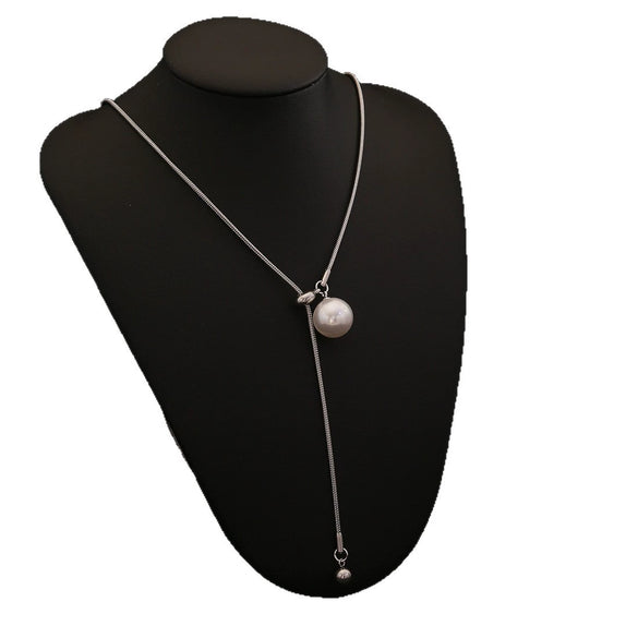 Wholesale Imitation Pearl Pendant Necklace In Personality Style Made Of Stainless Steel