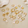 Wholesale Imitation Pearl Tassel Earrings Stainless Steel Geometric 18K Gold Plated