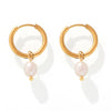 Wholesale Imitation Pearl Tassel Earrings Stainless Steel Geometric 18K Gold Plated