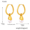 Wholesale Imitation Pearl Tassel Earrings Stainless Steel Geometric 18K Gold Plated