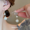 Wholesale Imitation Pearl Water Drop Love Bell French Retro Clavicle Chain Necklace And Earrings Set With Pearls