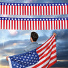 Wholesale Independence Day Banner Red White Blue Rain Silk Home Decoration With Top Flower