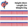 Wholesale Independence Day Banner Red White Blue Rain Silk Home Decoration With Top Flower