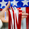 Wholesale Independence Day Banner Red White Blue Rain Silk Home Decoration With Top Flower