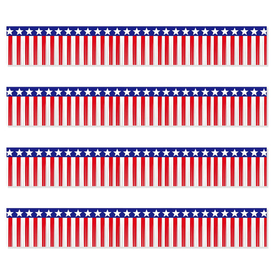 Wholesale Independence Day Banner Red White Blue Rain Silk Home Decoration With Top Flower