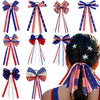 Wholesale Independence Day Bow Headline Star Flag Print Party Decoration Ribbon Hair Rings Polyester Semi Manual And Semi Mechanical