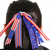 Wholesale Independence Day Bow Headline Star Flag Print Party Decoration Ribbon Hair Rings Polyester Semi Manual And Semi Mechanical