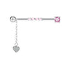Wholesale Industrial Style Stainless Steel Ear Long Rod Body Piercing Jewelry With Flower Pattern And Electroplating Process