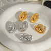 Wholesale Ingot Ring Stainless Steel Geometric Design Electroplated With Pvd Vacuum Real Gold For Unisex