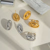 Wholesale Ingot Ring Stainless Steel Geometric Design Electroplated With Pvd Vacuum Real Gold For Unisex