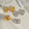 Wholesale Ingot Ring Stainless Steel Geometric Design Electroplated With Pvd Vacuum Real Gold For Unisex