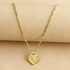 Wholesale Initial Letter Hexagon Peach Heart Imitation Gold Pendant Necklace For Women Alloy Electroplated Bamboo Chain