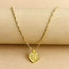 Wholesale Initial Letter Hexagon Peach Heart Imitation Gold Pendant Necklace For Women Alloy Electroplated Bamboo Chain