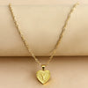 Wholesale Initial Letter Hexagon Peach Heart Imitation Gold Pendant Necklace For Women Alloy Electroplated Bamboo Chain