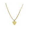 Wholesale Initial Letter Hexagon Peach Heart Imitation Gold Pendant Necklace For Women Alloy Electroplated Bamboo Chain