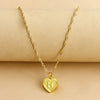 Wholesale Initial Letter Hexagon Peach Heart Imitation Gold Pendant Necklace For Women Alloy Electroplated Bamboo Chain