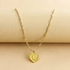 Wholesale Initial Letter Hexagon Peach Heart Imitation Gold Pendant Necklace For Women Alloy Electroplated Bamboo Chain