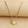 Wholesale Initial Letter Hexagon Peach Heart Imitation Gold Pendant Necklace For Women Alloy Electroplated Bamboo Chain