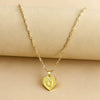 Wholesale Initial Letter Hexagon Peach Heart Imitation Gold Pendant Necklace For Women Alloy Electroplated Bamboo Chain