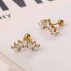 Wholesale Inlaid Crystal 316L Stainless Steel Gold Plated Electroplated Earrings For Women