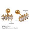 Wholesale Inlaid Crystal 316L Stainless Steel Gold Plated Electroplated Earrings For Women