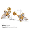 Wholesale Inlaid Crystal 316L Stainless Steel Gold Plated Electroplated Earrings For Women