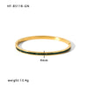 Wholesale Inlaid Green Zirconium Fine Stainless Steel 18K Gold Plated Non Fading Allergy Free Bracelet