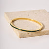 Wholesale Inlaid Green Zirconium Fine Stainless Steel 18K Gold Plated Non Fading Allergy Free Bracelet