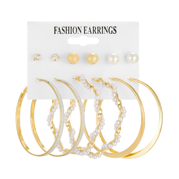 Wholesale Inlaid Pearl Butterfly Ladies Earrings Set Alloy Electroplated Animal Pattern