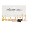 Wholesale Inlaid Pearl Butterfly Ladies Earrings Set Alloy Electroplated Animal Pattern