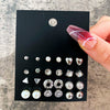 Wholesale Inlaid Pearl Ladies Earrings Set Alloy Geometric Electroplated Retro Style