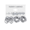 Wholesale Inlaid Pearl Ladies Earrings Set Alloy Geometric Electroplated Retro Style