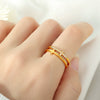 Wholesale Inlaid Ring 316L Stainless Steel Geometric Fashion Light Luxury Electroplating Unisex Jewelry