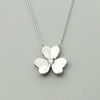 Wholesale Inlaid Zircon Clover Heart Shaped Stainless Steel Necklace With Snake Bone Chain And Electroplating Treatment