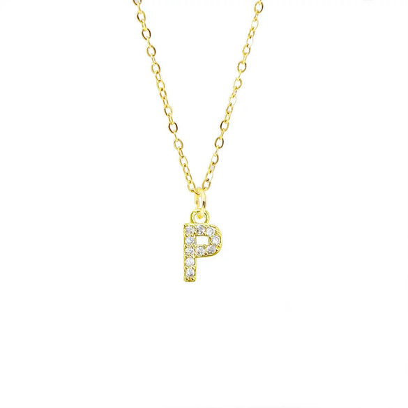 Wholesale Inlaid Zircon Golden Square Letter Necklace For Women Made Of Titanium Steel And Copper With Electroplating O Chain