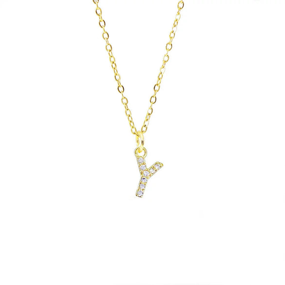 Wholesale Inlaid Zircon Golden Square Letter Necklace For Women Made Of Titanium Steel And Copper With Electroplating O Chain