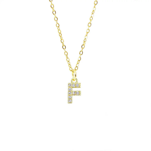 Wholesale Inlaid Zircon Golden Square Letter Necklace For Women Made Of Titanium Steel And Copper With Electroplating O Chain