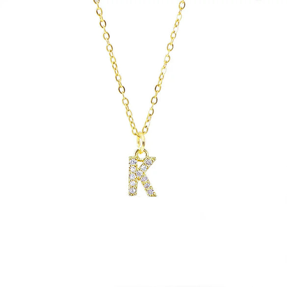 Wholesale Inlaid Zircon Golden Square Letter Necklace For Women Made Of Titanium Steel And Copper With Electroplating O Chain