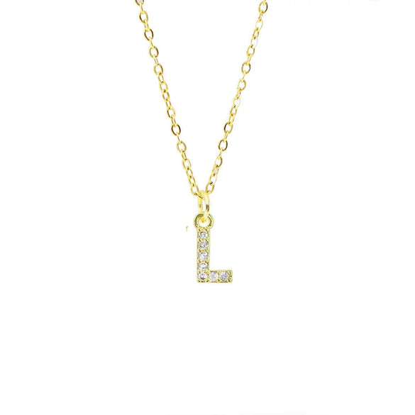 Wholesale Inlaid Zircon Golden Square Letter Necklace For Women Made Of Titanium Steel And Copper With Electroplating O Chain