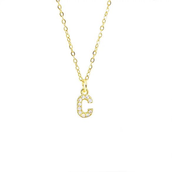 Wholesale Inlaid Zircon Golden Square Letter Necklace For Women Made Of Titanium Steel And Copper With Electroplating O Chain