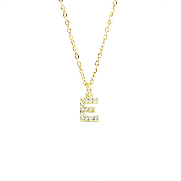 Wholesale Inlaid Zircon Golden Square Letter Necklace For Women Made Of Titanium Steel And Copper With Electroplating O Chain