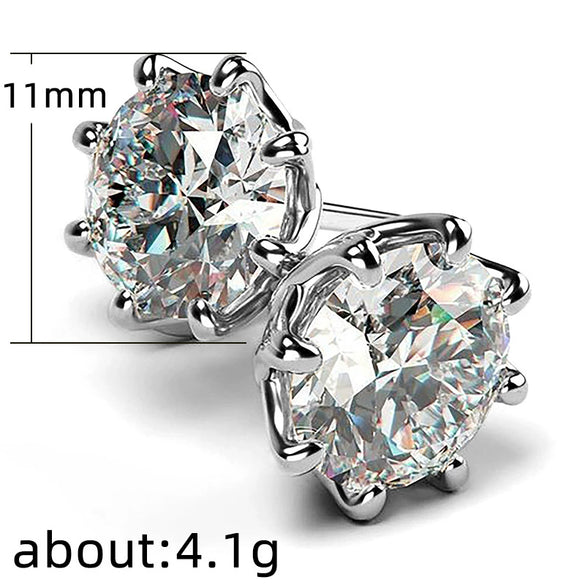 Wholesale Inlaid Zircon Round Earrings Copper Geometric Style Jewelry