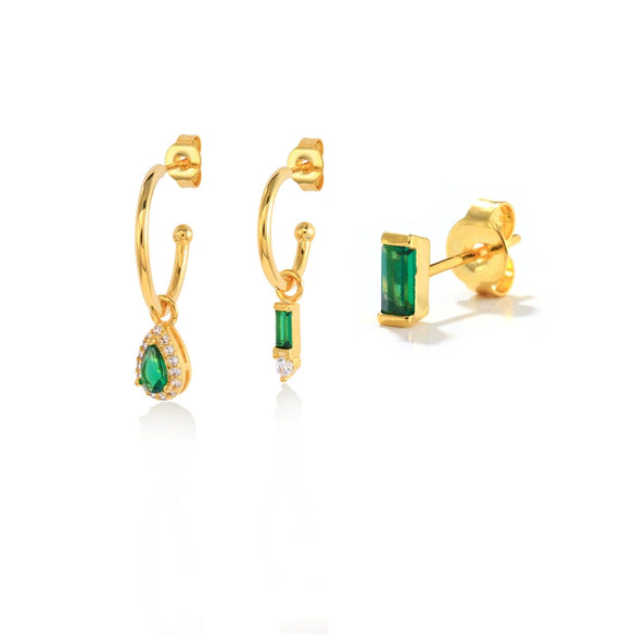 Wholesale Ins Distinctive Fashionable Earrings Copper Geometric Zirconia