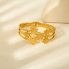 Wholesale Ins Floral Hollow Stainless Steel 18K Gold Plated Bracelet For Women