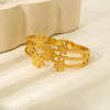 Wholesale Ins Floral Hollow Stainless Steel 18K Gold Plated Bracelet For Women