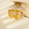 Wholesale Ins Floral Hollow Stainless Steel 18K Gold Plated Bracelet For Women
