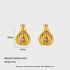 Wholesale Ins Geometric Heartshaped 18K Gold Plated Stainless Steel Earrings For Women
