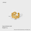 Wholesale Ins Geometric Heartshaped Stainless Steel 18K Gold Plated Open Ring For Women