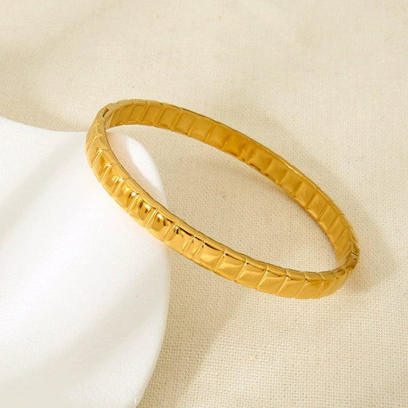 Wholesale Ins Geometric Square Stainless Steel 18K Gold Plated Clasp Bracelet Jewelry Accessories For Women