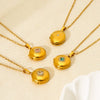 Wholesale Ins Geometric Zircon Magnetic Photo Box Pendant Stainless Steel 18K Gold Plated Necklace For Women